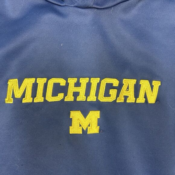 Michigan Wolverines Hoodie Men XL Navy Adidas Climawarm NCAA Pullover Sweatshirt - Picture 2 of 8